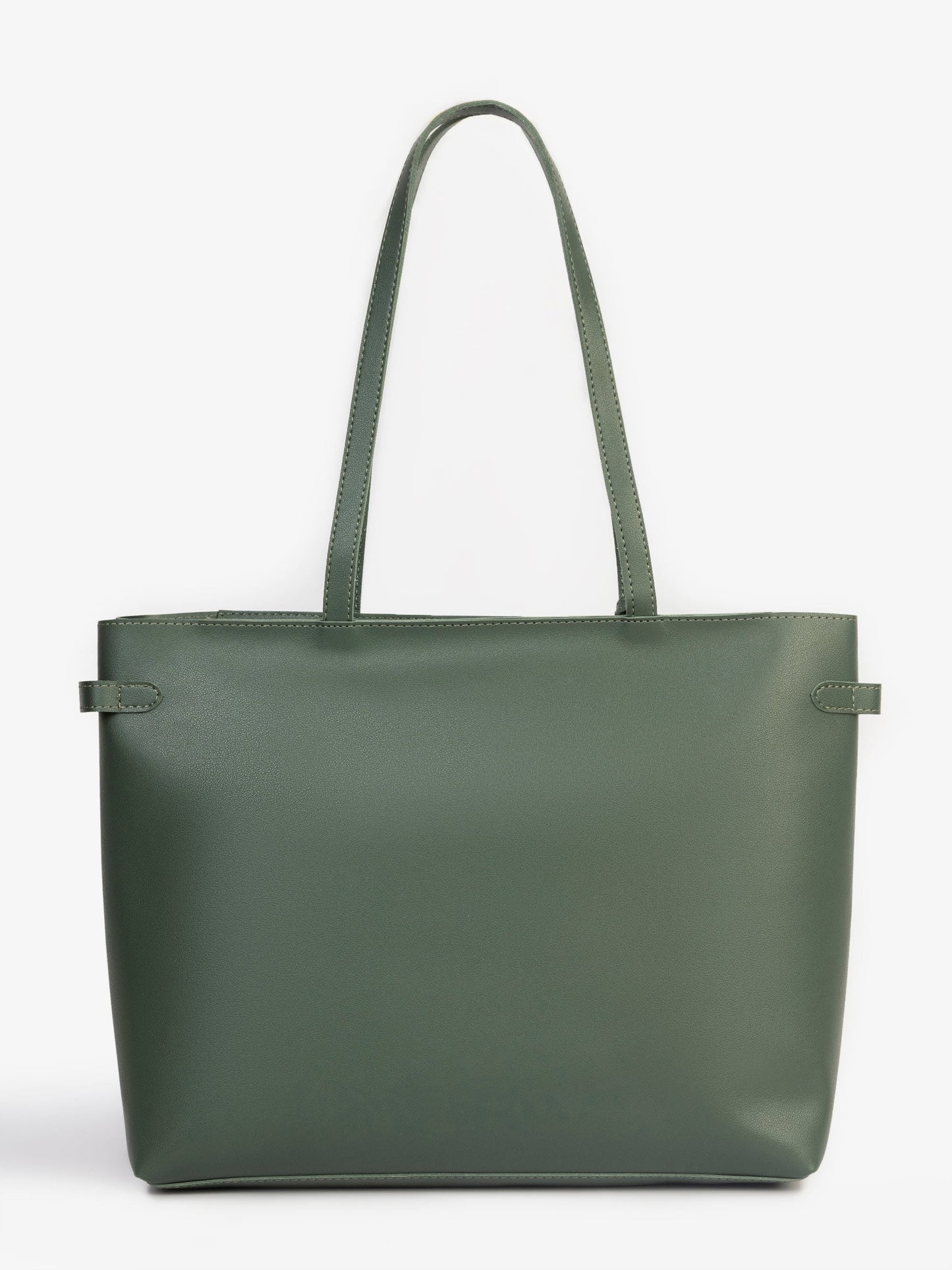 Forest Green Faux Leather Tote