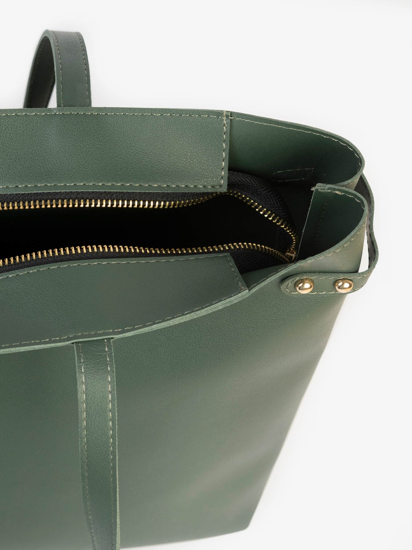 Forest Green Faux Leather Tote