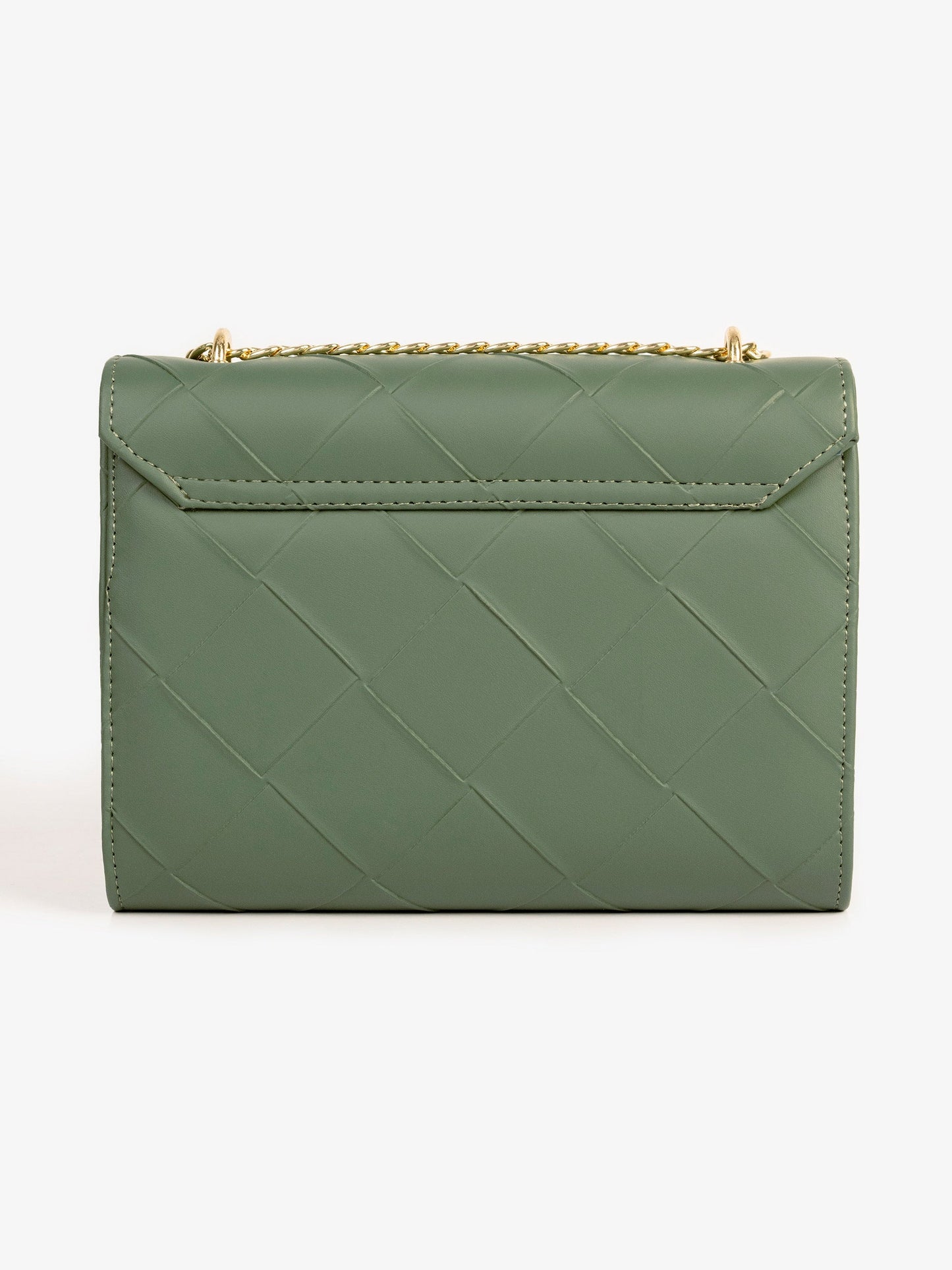 Sage Green Quilted Textured Clutch
