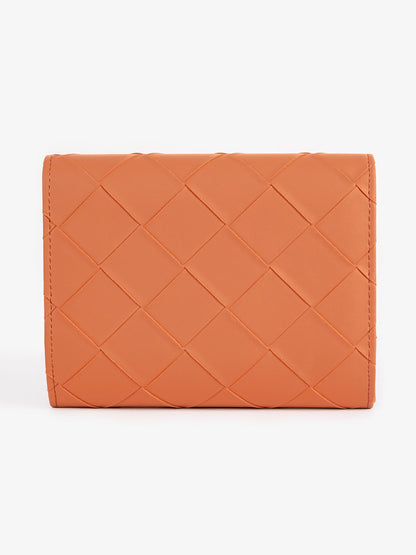 Terracotta Quilted Turn-Lock Clutch