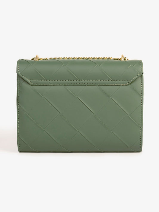 Sage Green Quilted Textured Clutch
